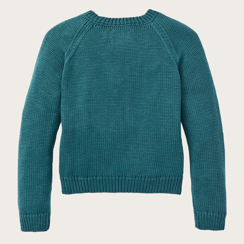 Women's cotton crewneck sweater by Filson | Teal (Blue)