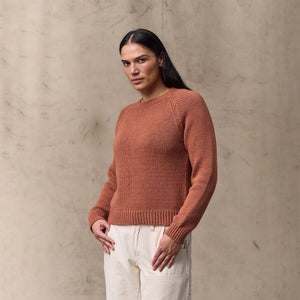 Women's cotton crewneck sweater by Filson | Copper brown (Red)