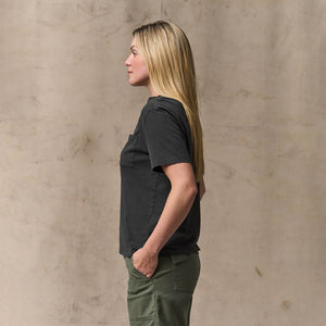 Women's short sleeve pocket tee by Filson | Faded black (Black)