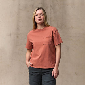 Women's short sleeve pocket tee by Filson | Copper brown (Pink)