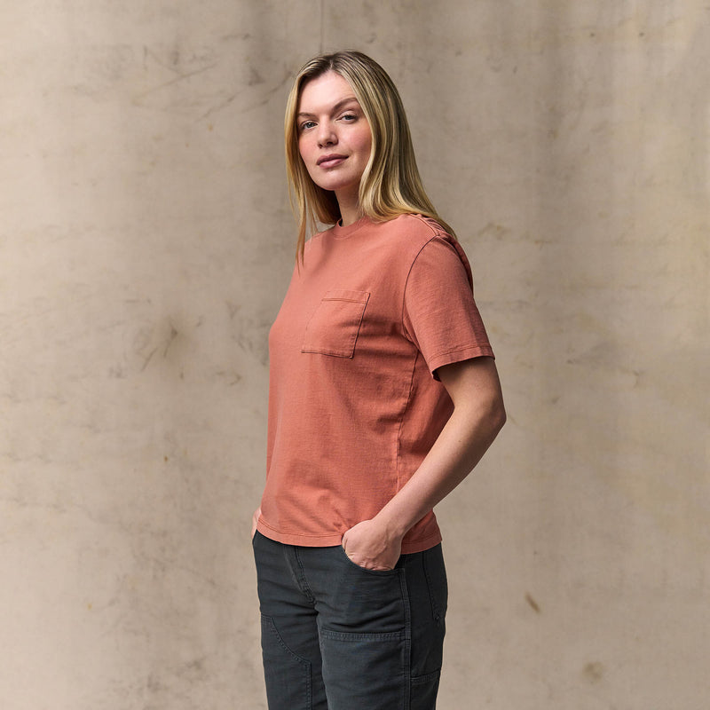 Women's short sleeve pocket tee by Filson | Copper brown (Pink)