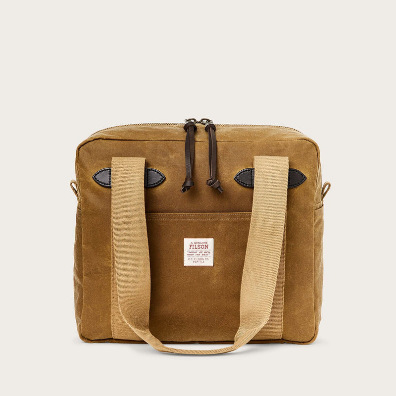 Tin cloth zipper tote bag by Filson | Dark tan (Beige)