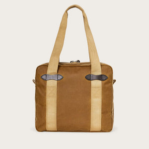 Tin cloth zipper tote bag by Filson | Dark tan (Beige)