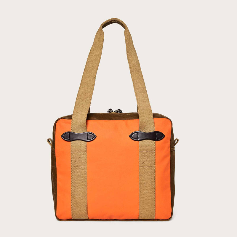 Tin cloth tote bag with zipper di Filson | Dark tan / flame (Orange)