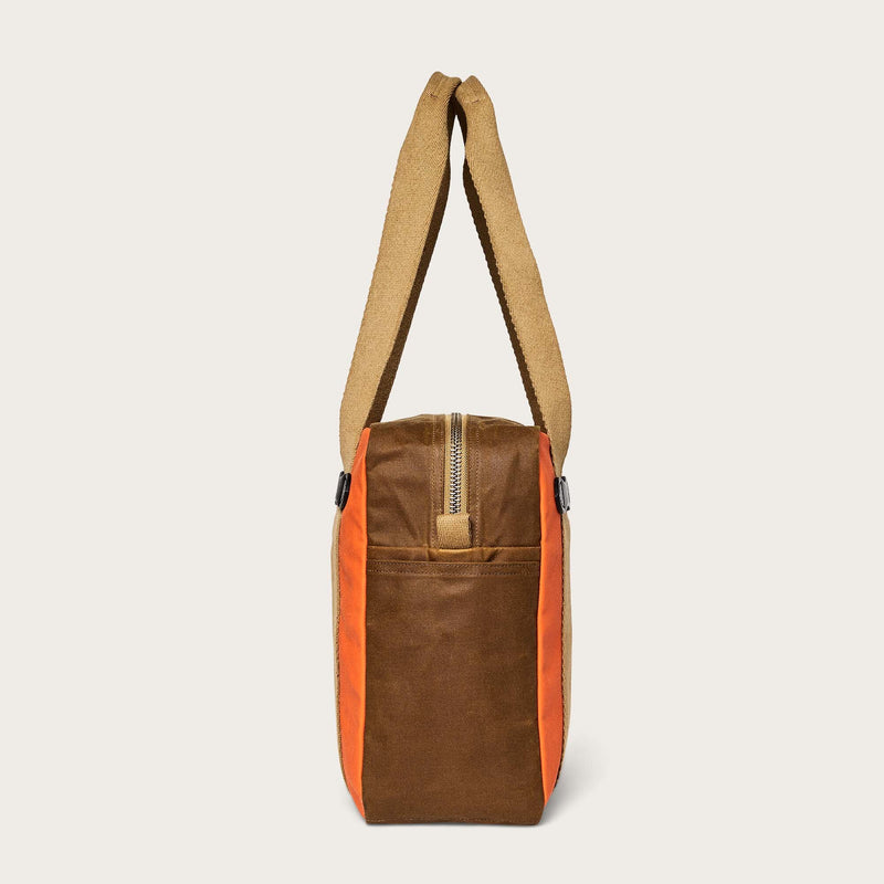 Tin cloth tote bag with zipper di Filson | Dark tan / flame (Orange)