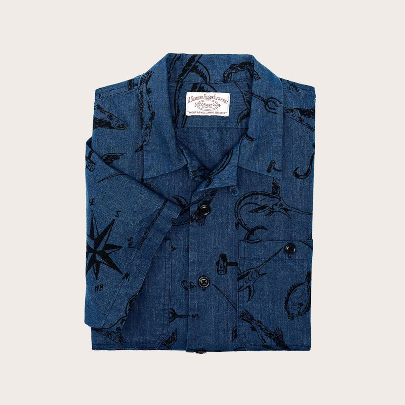 Rustic short sleeve camp shirt by Filson | Deep sea / indigo (Blue)