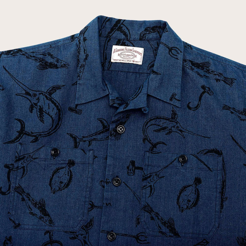 Rustic short sleeve camp shirt by Filson | Deep sea / indigo (Blue)