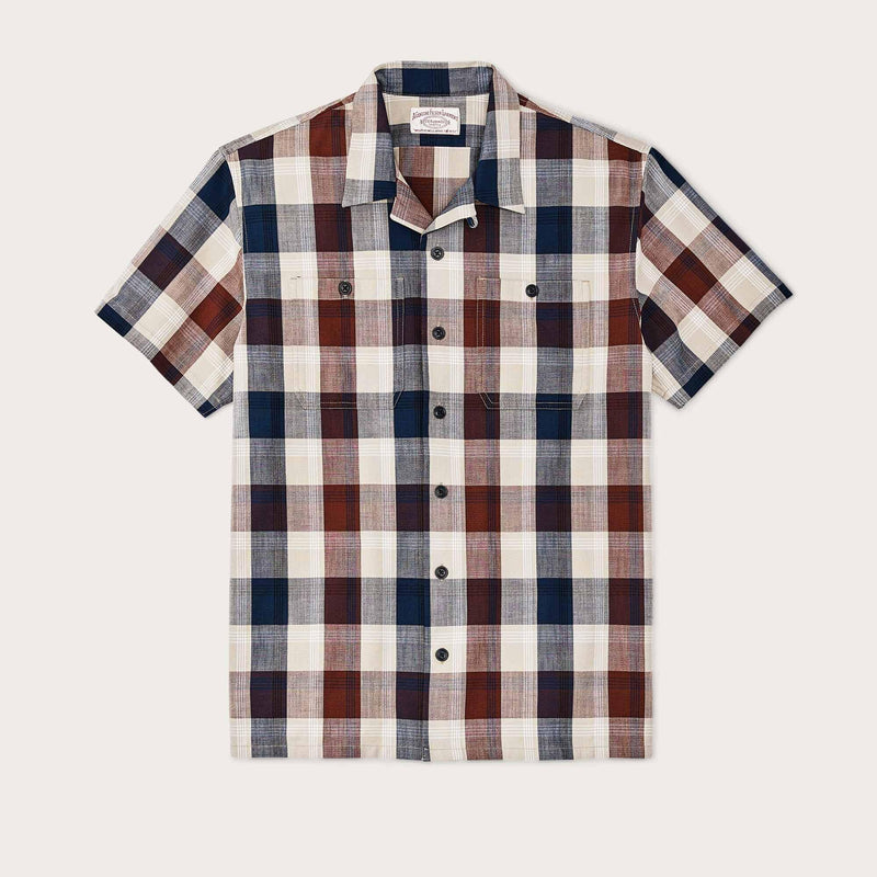 Rustic short sleeve camp shirt di Filson | Heartwood navy stone plaid (Multicolor)