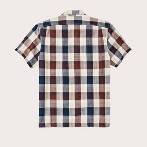 Rustic short sleeve camp shirt di Filson | Heartwood navy stone plaid (Multicolor)