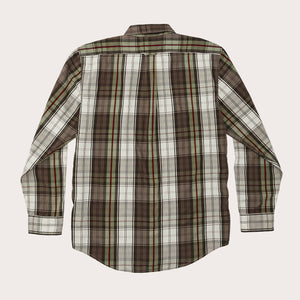Washed feather cloth shirt by Filson | Sage / olive plaid (Green)
