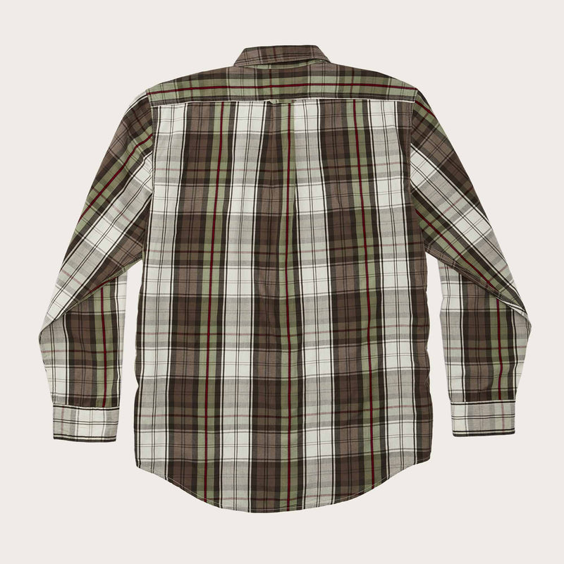 Washed feather cloth shirt by Filson | Sage / olive plaid (Green)