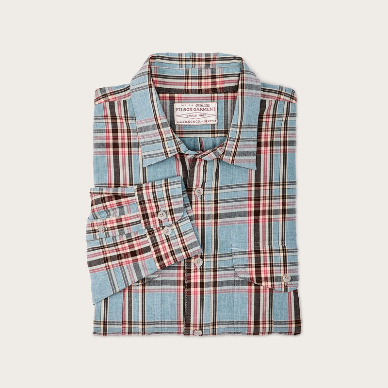 Filson's washed feather cloth shirt von Filson | Light blue / red / n (Blue)