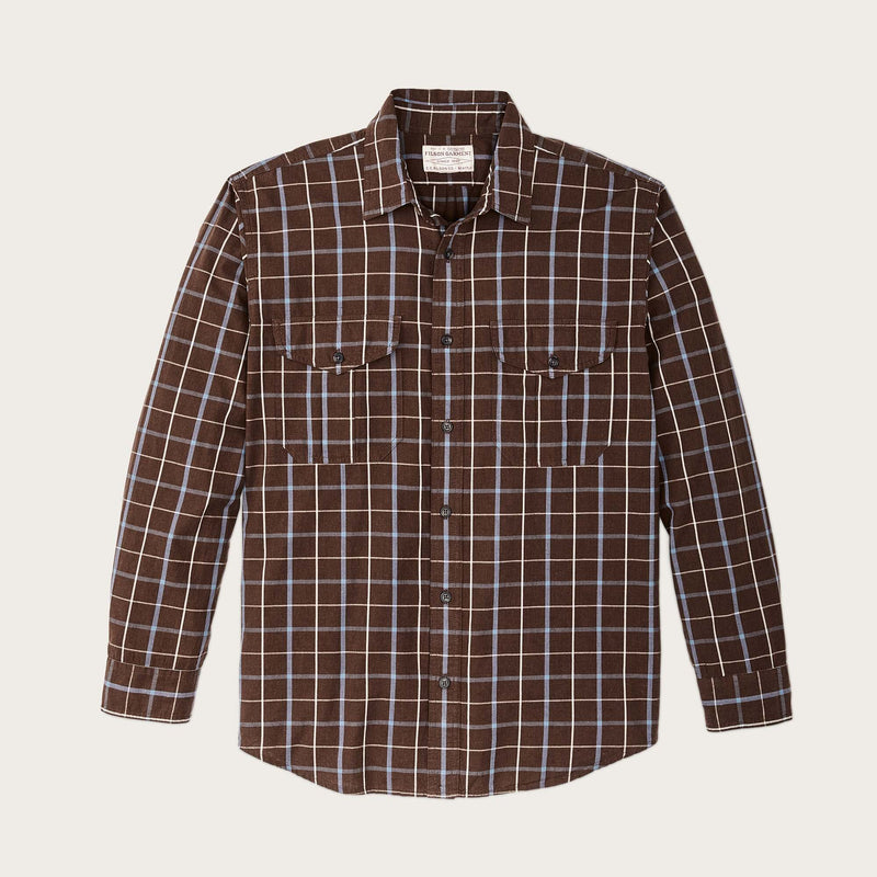 Filson's washed feather cloth shirt von Filson | Brown / blue / white (Brown)