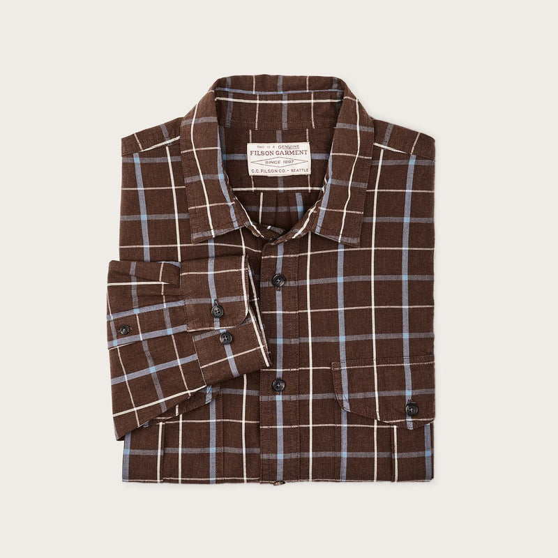 Filson's washed feather cloth shirt von Filson | Brown / blue / white (Brown)