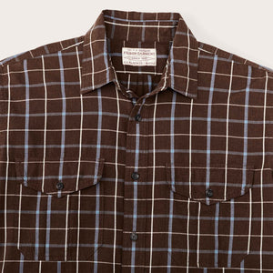 Filson's washed feather cloth shirt von Filson | Brown / blue / white (Brown)