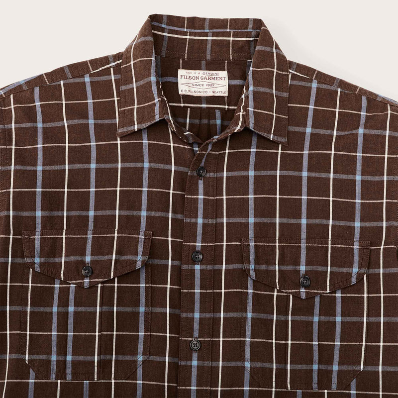 Filson's washed feather cloth shirt von Filson | Brown / blue / white (Brown)