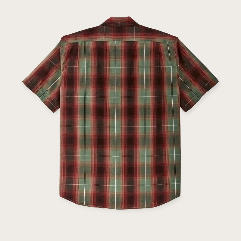 Filson's washed short sleeve feather cloth shirt di Filson | Green / red / black ombre (Multicolor)