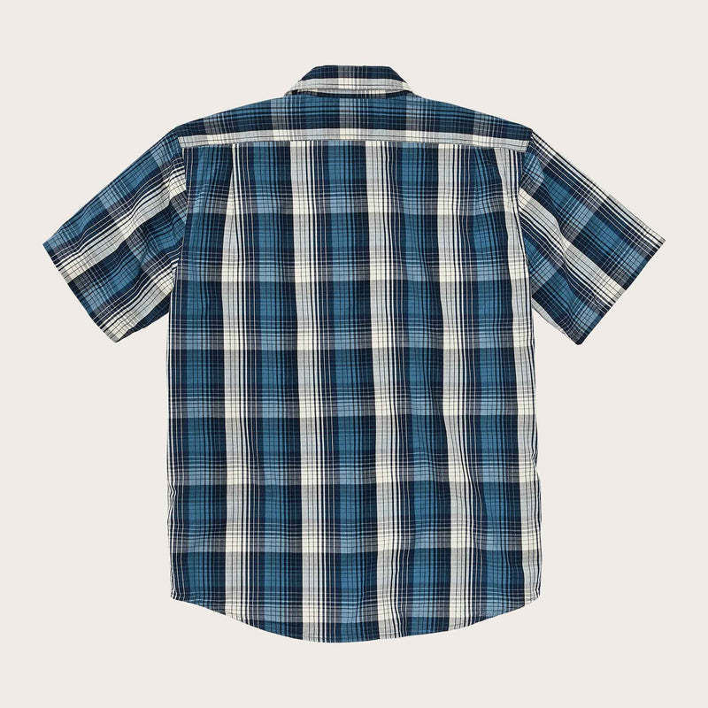Washed ss feather cloth shirt von Filson | Service blue white plaid (Blue)