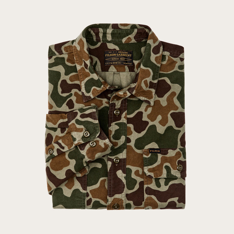 Field flannel shirt di Filson | Frog camo (Green)