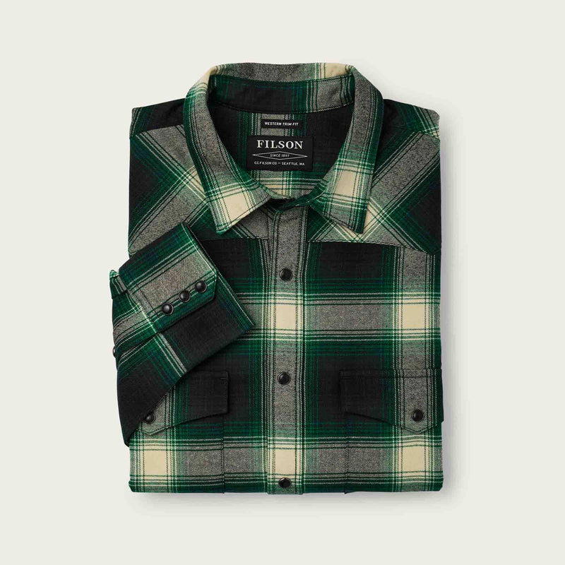 Western flannel shirt di Filson | Bottle green ombre (Green)