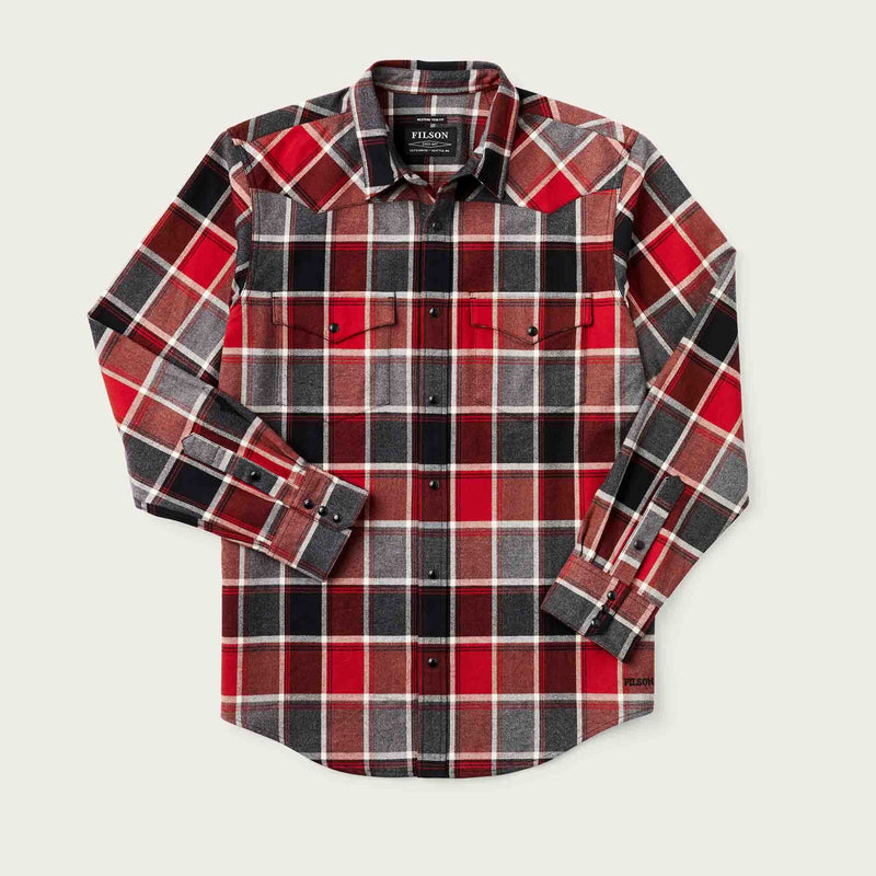 Western flannel shirt by Filson | Red / dark charcoal (Red)