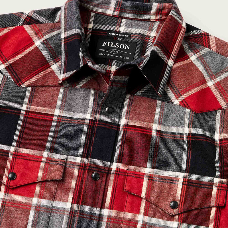 Western flannel shirt by Filson | Red / dark charcoal (Red)