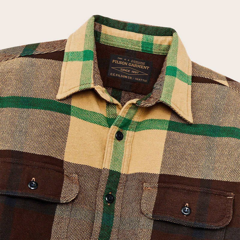 Vintage flannel work shirt by Filson | Tan green coffee (Brown)