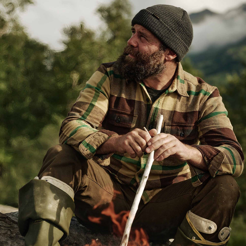 Vintage flannel work shirt by Filson | Tan green coffee (Brown)