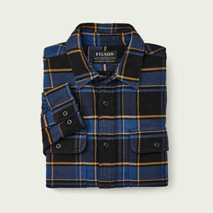 Vintage flannel work shirt von Filson | Cobalt / black plaid (Blue)