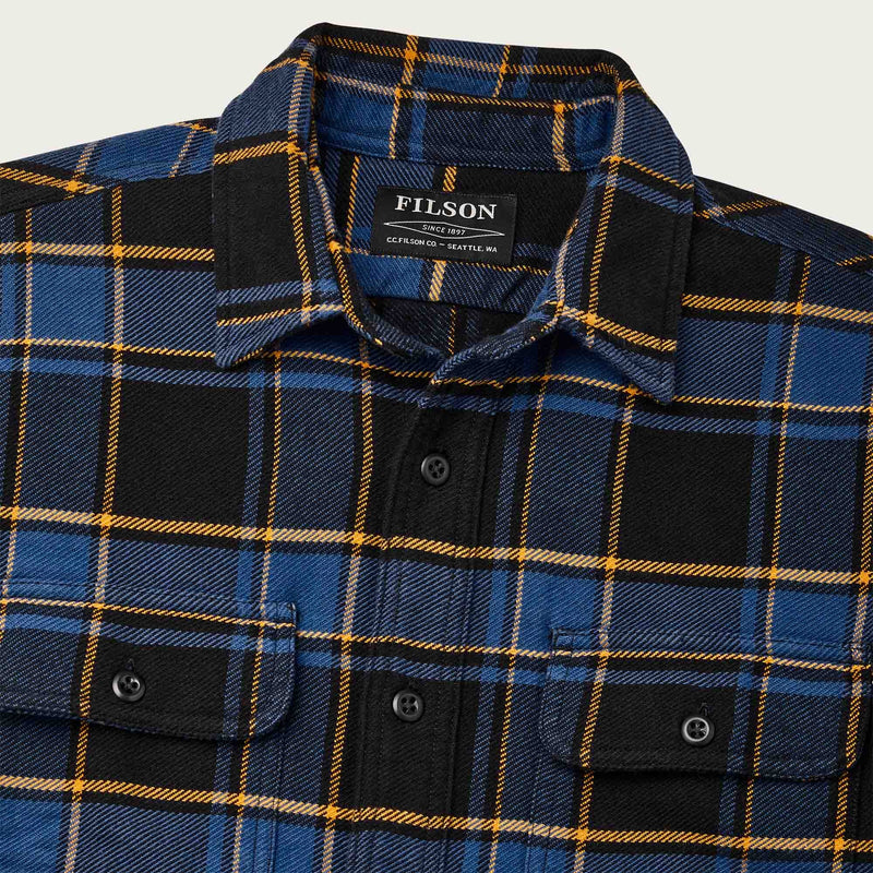 Vintage flannel work shirt von Filson | Cobalt / black plaid (Blue)