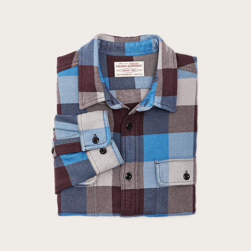 Vintage flannel work shirt von Filson | Blue / maroon / gray (Blue)