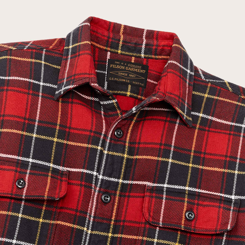 Vintage flannel work shirt von Filson | Red charcoal plaid (Red)