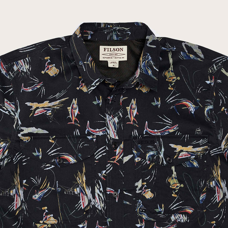 Twin lakes sport shirt von Filson | Offshore catch print (Blue)