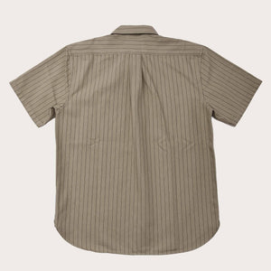Short sleeve mechanic shirt von Filson | Tan herringbone/ green stripe (Beige)