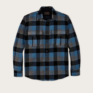 Northwest wool shirt di Filson | Bering blue / gray heather check (Blue)