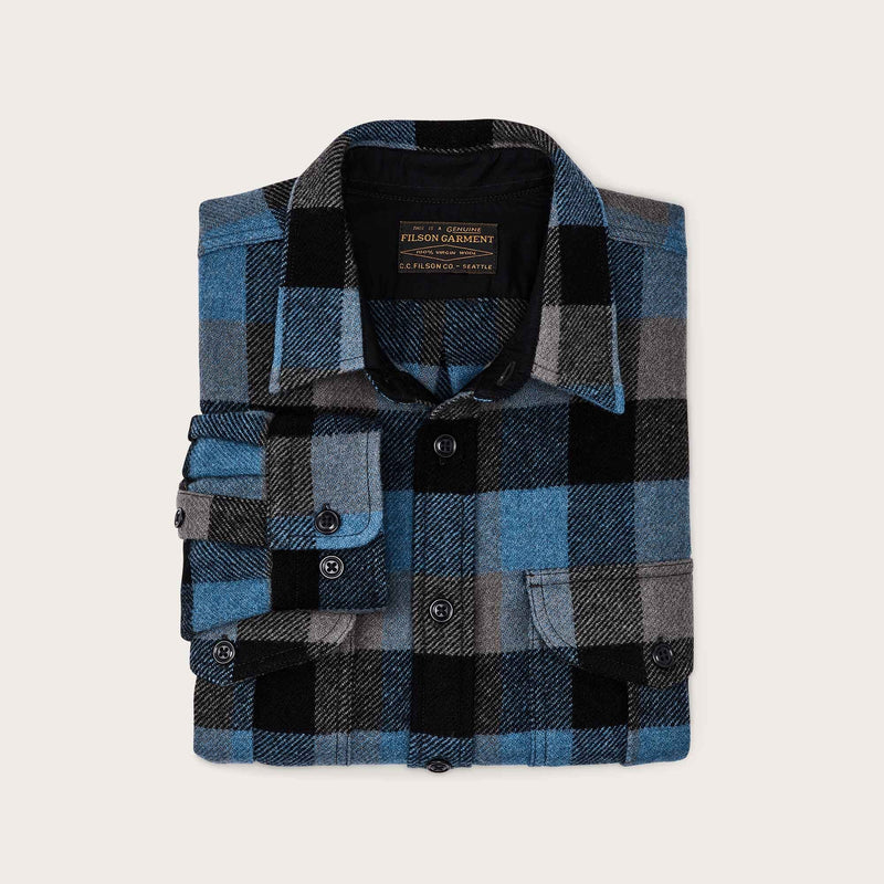 Northwest wool shirt di Filson | Bering blue / gray heather check (Blue)