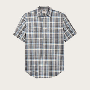 Twin lakes short sleeve sport shirt by Filson | Gray / blue / cream (Blue)