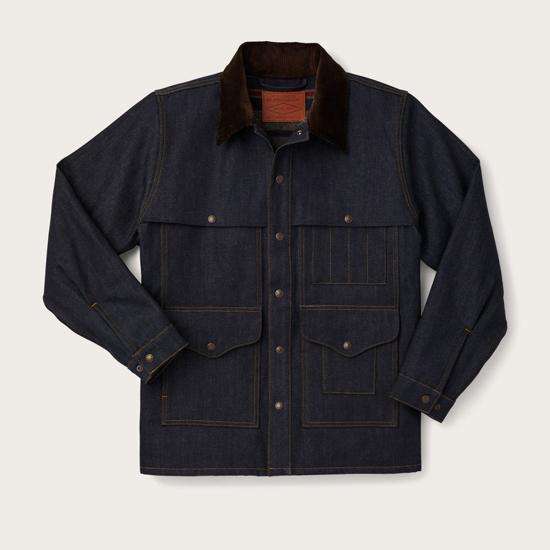 Lined denim cruiser jacket di Filson | Raw indigo canteen stripe (Blue)