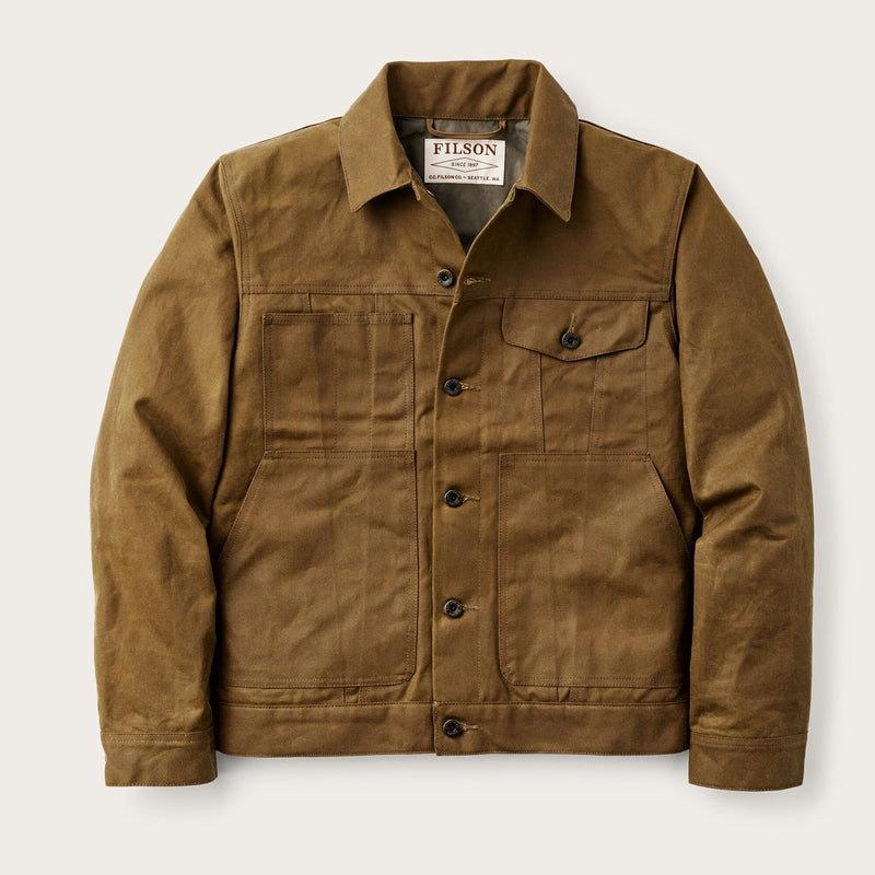 Tin cloth short lined cruiser jacket by Filson | Dark tan (Beige)