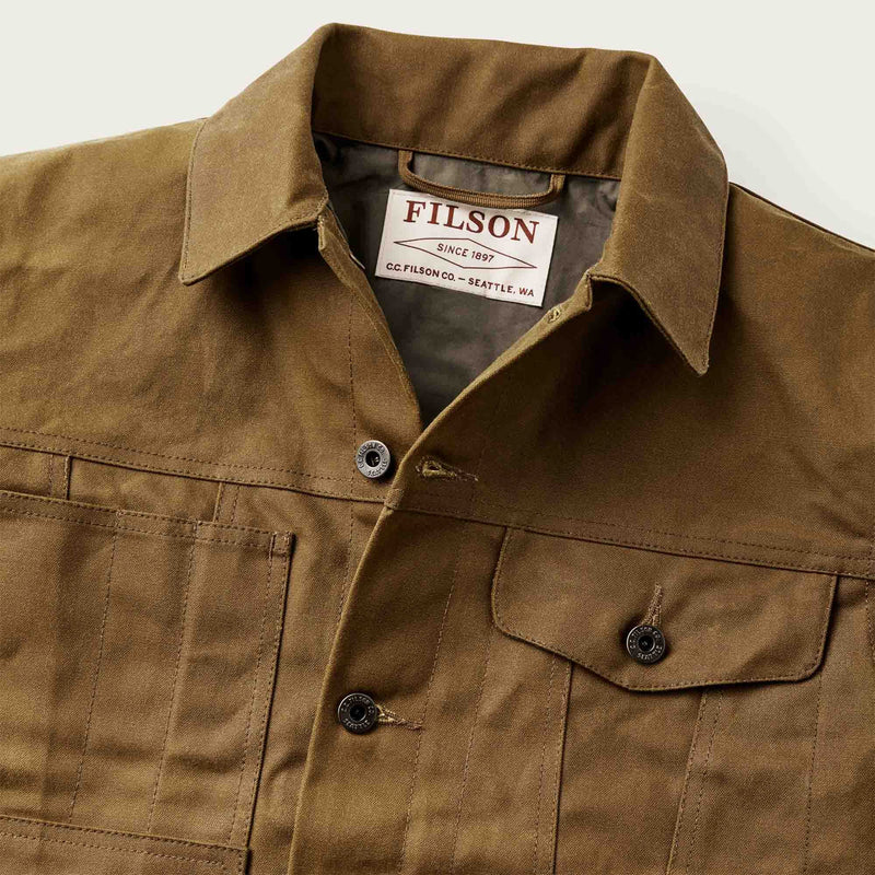 Tin cloth short lined cruiser jacket by Filson | Dark tan (Beige)