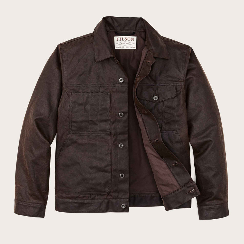 Tin cloth short lined cruiser jacket by Filson | Dark brown (Brown)