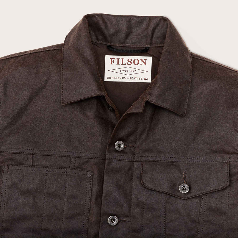 Tin cloth short lined cruiser jacket by Filson | Dark brown (Brown)