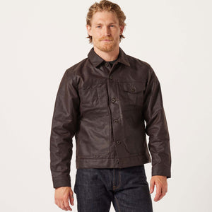 Tin cloth short lined cruiser jacket by Filson | Dark brown (Brown)