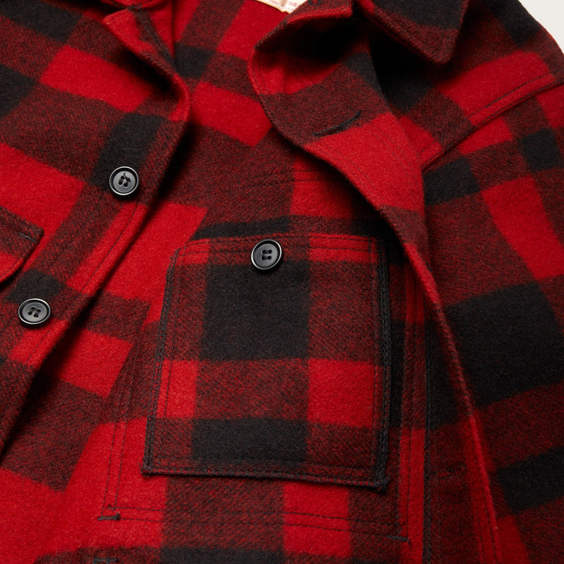 Mackinaw wool cruiser jacket di Filson | Red black plaid (Red)