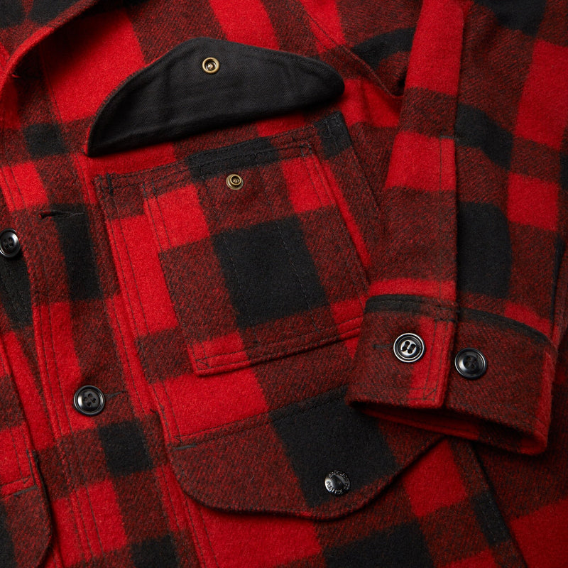 Mackinaw wool cruiser jacket di Filson | Red black plaid (Red)