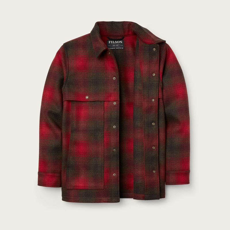 Wool cape coat di Filson | Red green dark brown plaid (Red)