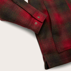 Wool cape coat di Filson | Red green dark brown plaid (Red)