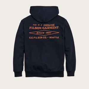 Prospector embroidered hoodie von Filson | Navy / blaze diamond (Blue)