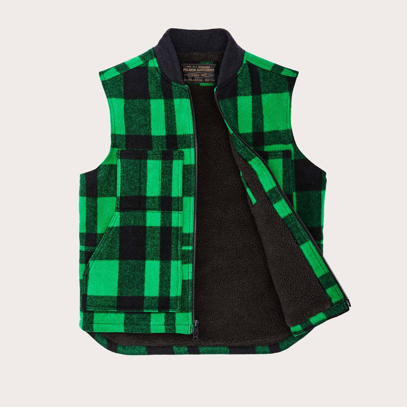 Lined mackinaw wool work vest von Filson | Acid green / black h (Green)