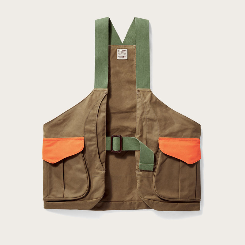 Shelter cloth strap vest by Filson | Tan/blaze orange (Orange)